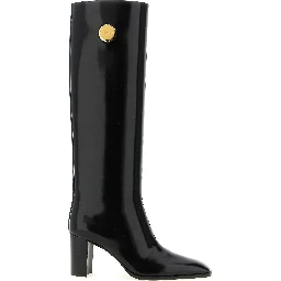 Black Calfskin Over The Knee