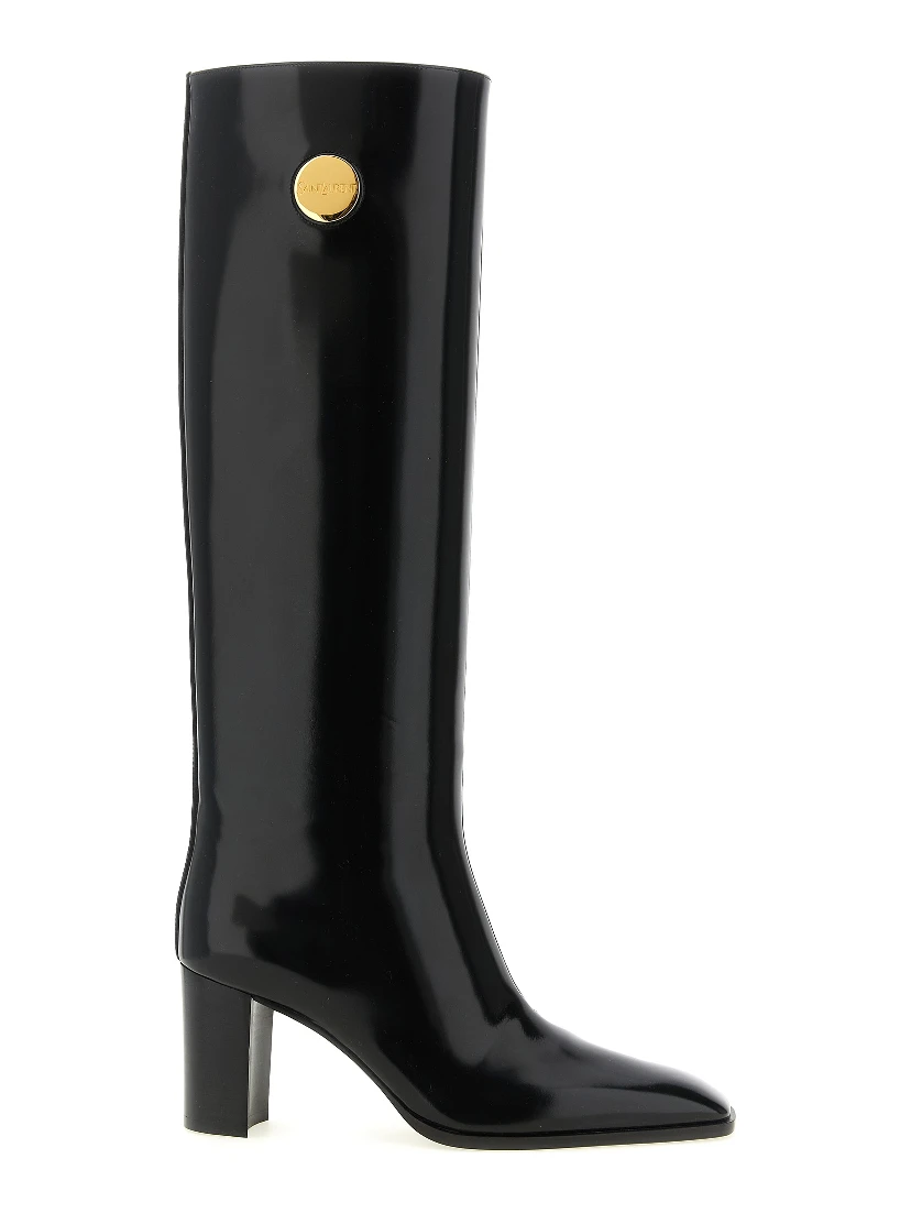 Black Calfskin Over The Knee