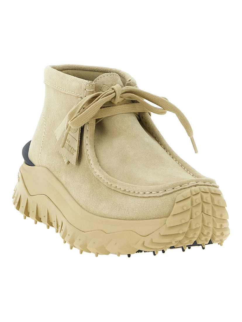 Beige Leather Ankle Boots