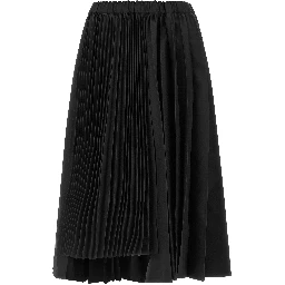 Black Polyester Long Skirt