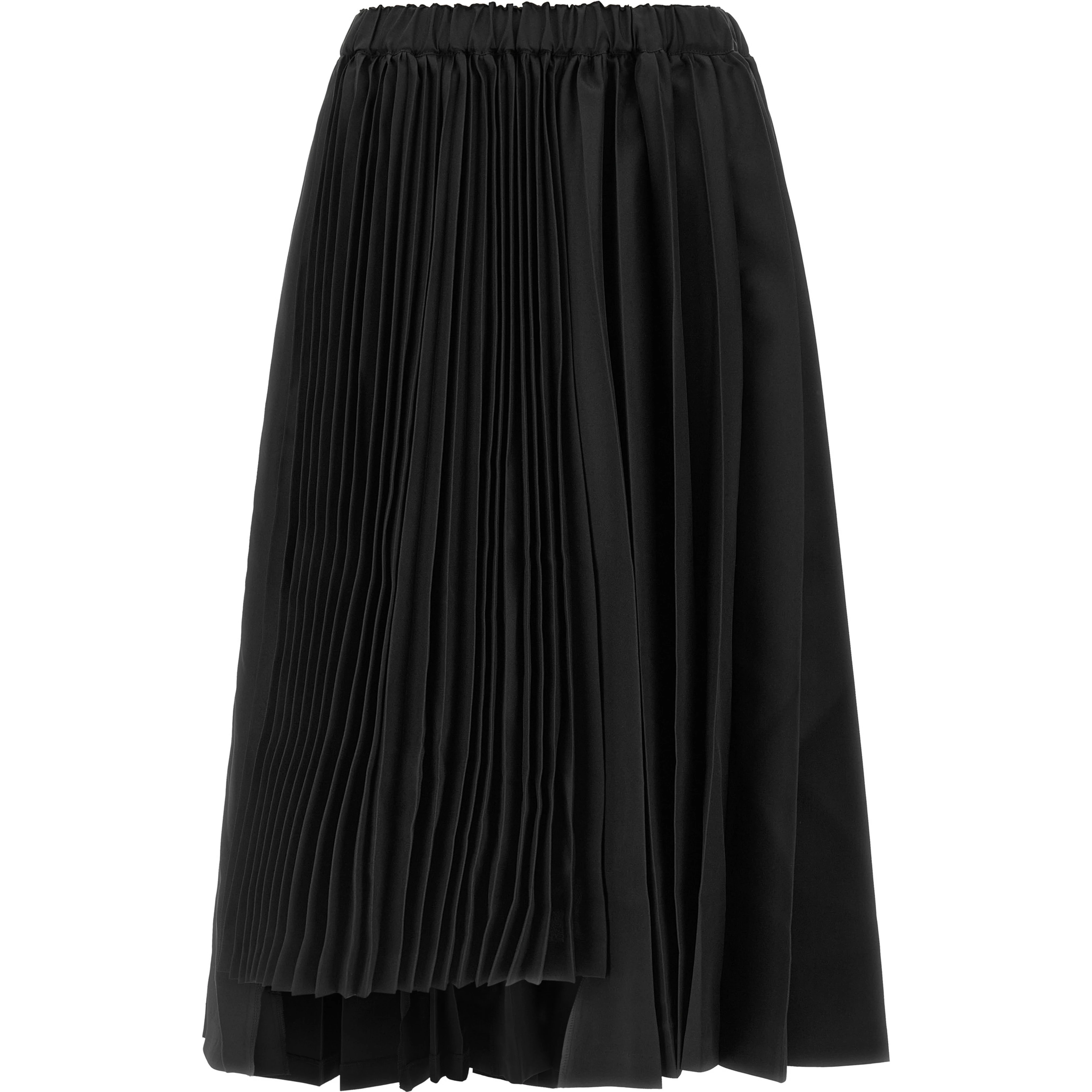 Black Polyester Long Skirt