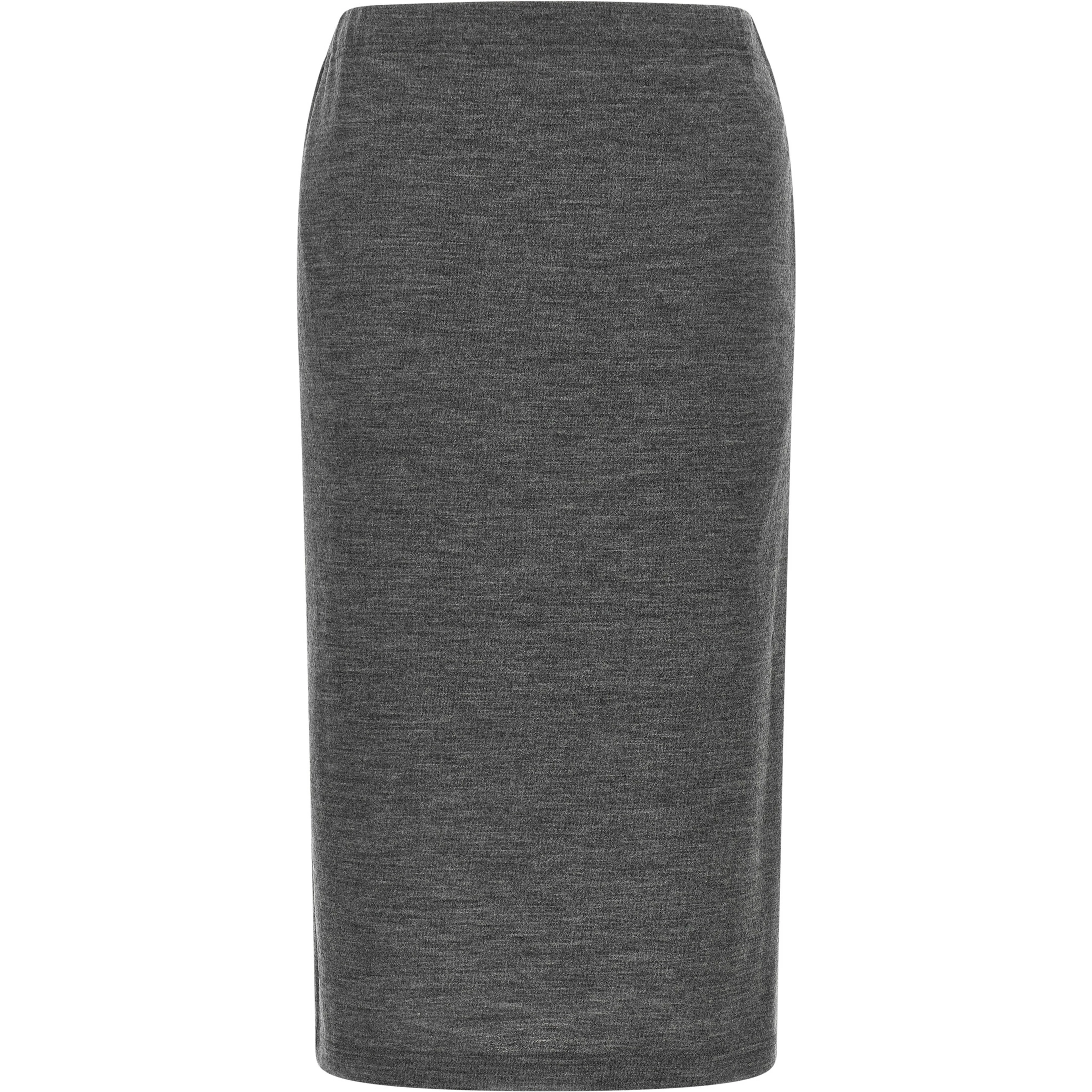 Gray Wool Midi Skirt