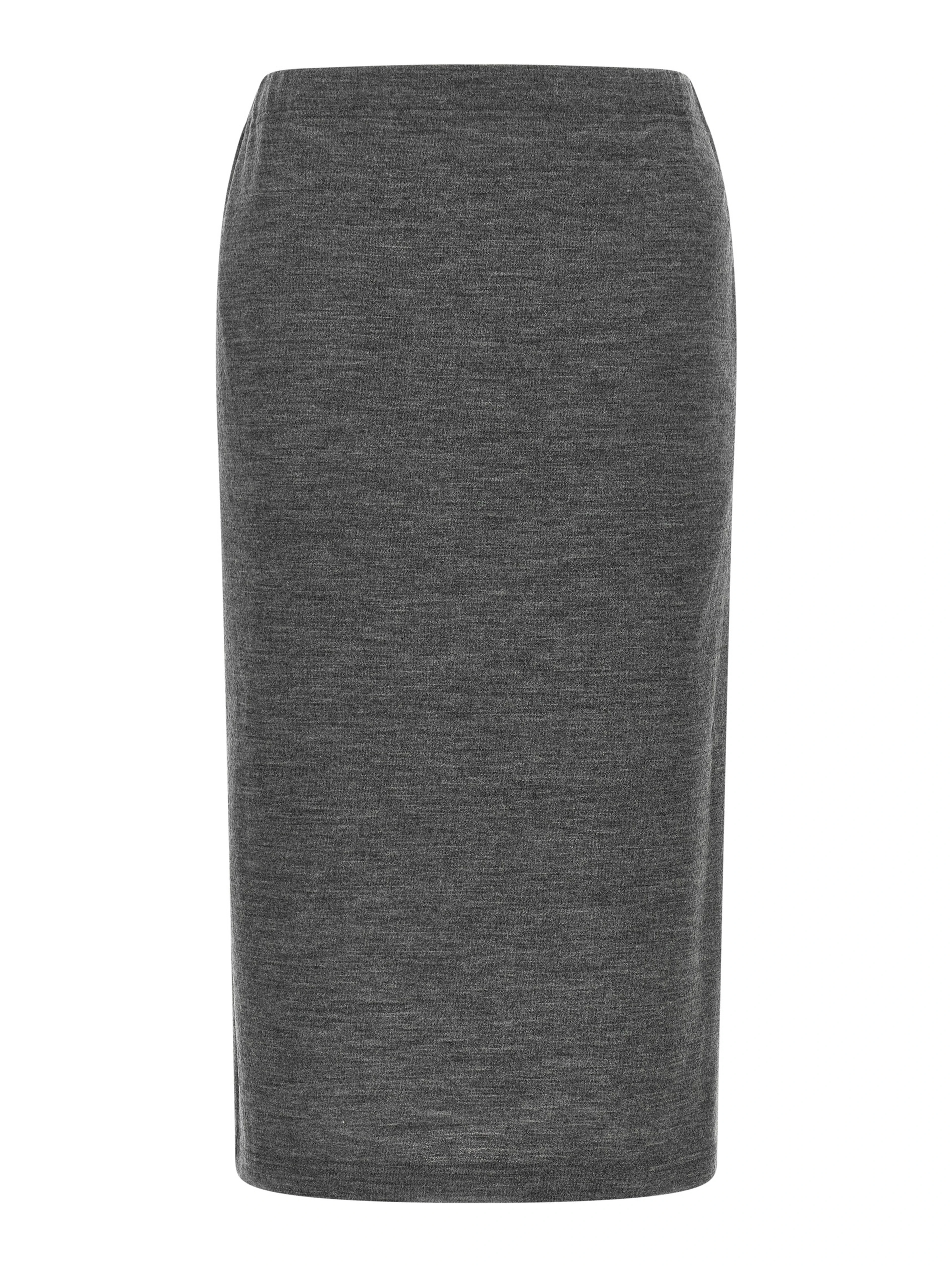 Gray Wool Midi Skirt