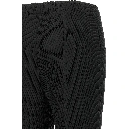 Black Polyester Cropped Pants