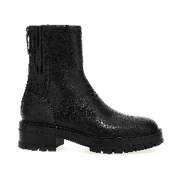 Black Calfskin Ankle Boots