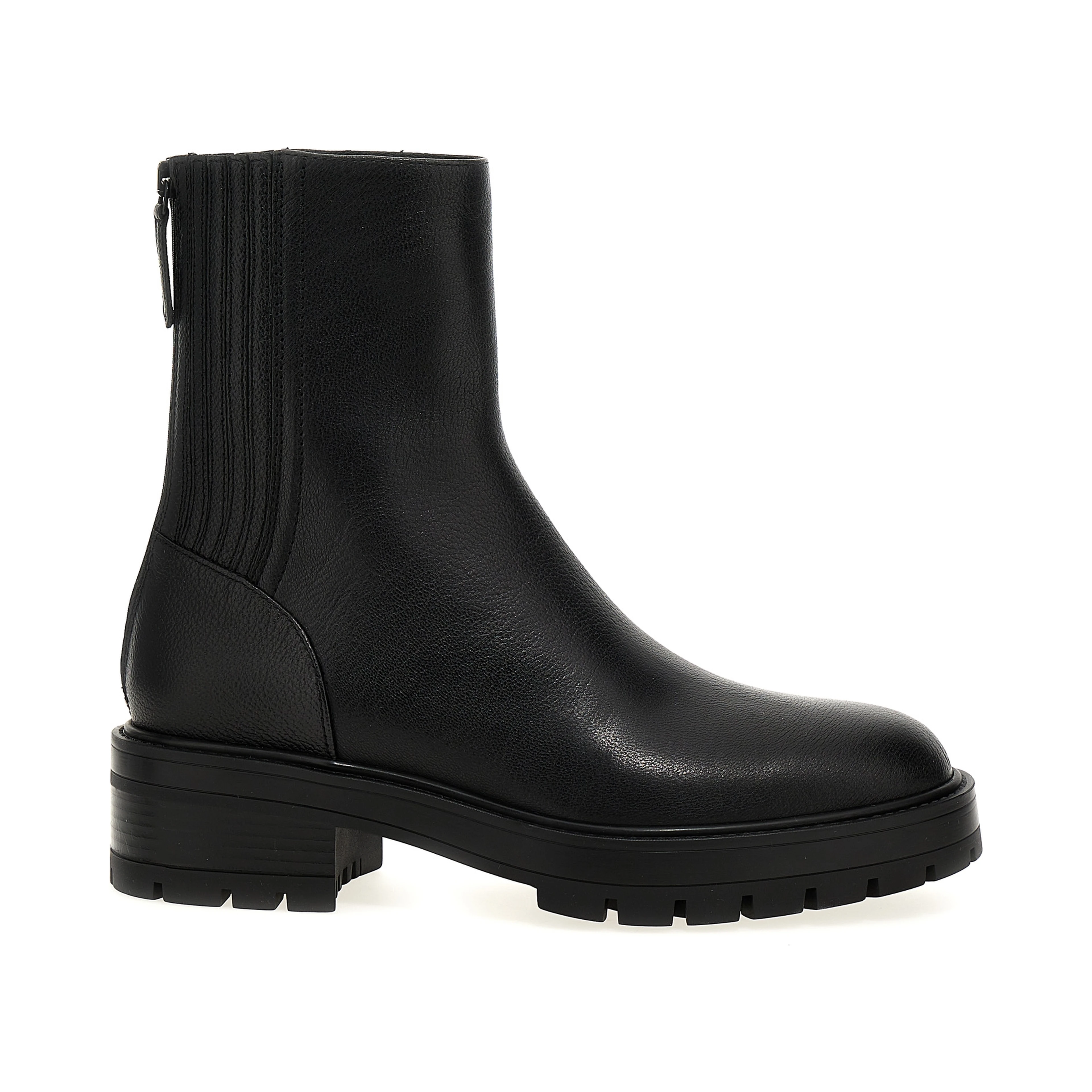 Black Calfskin Ankle Boots