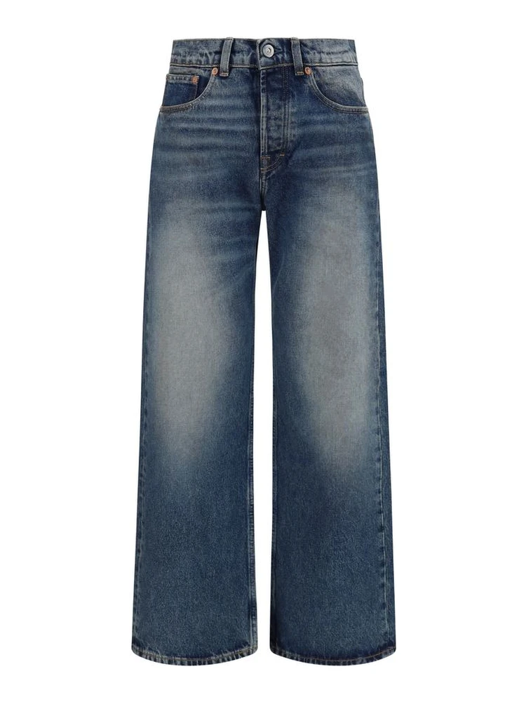 Blue Cotton Relaxed Fit Jeans