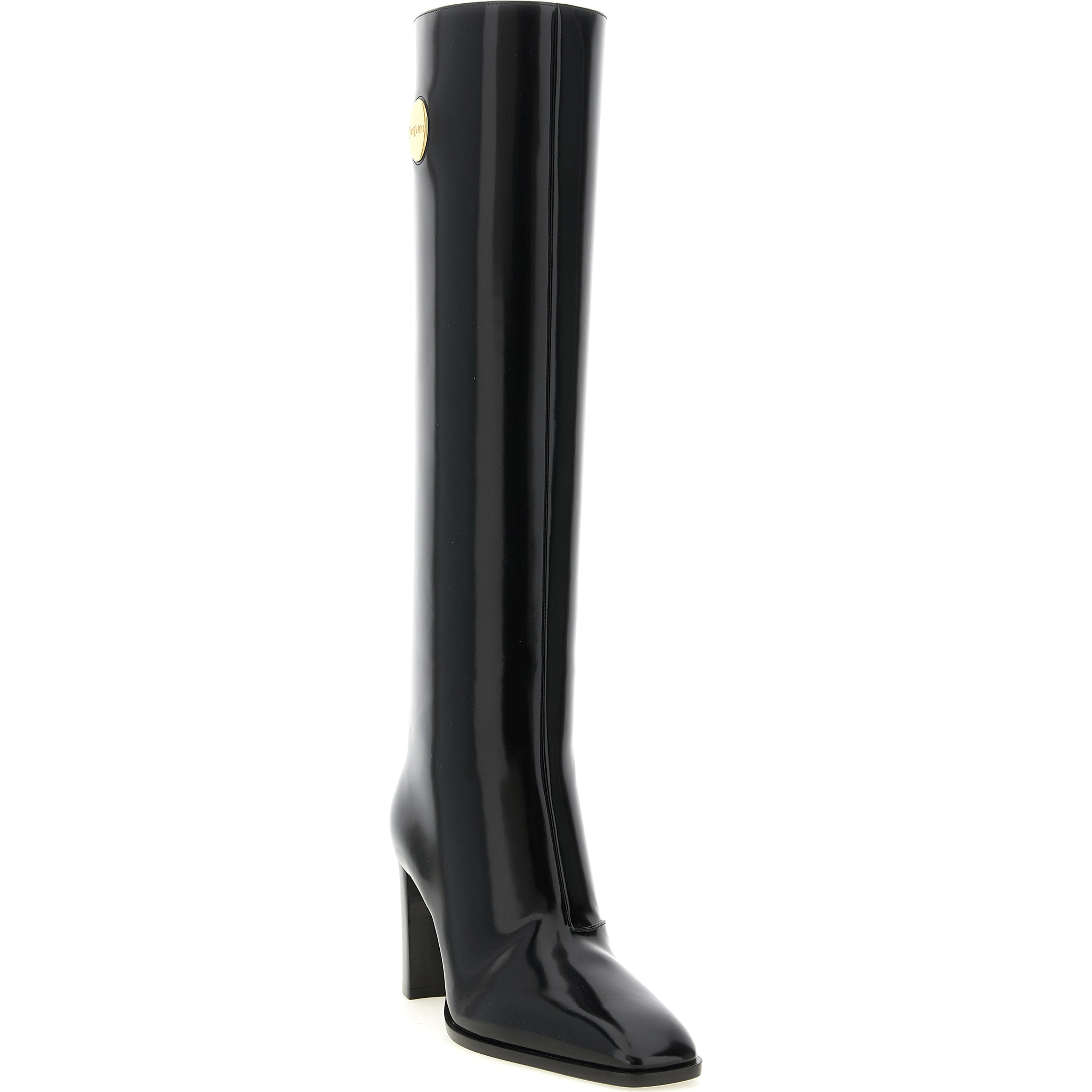 Black Calfskin Over The Knee