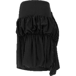 Black Wool Midi Skirt