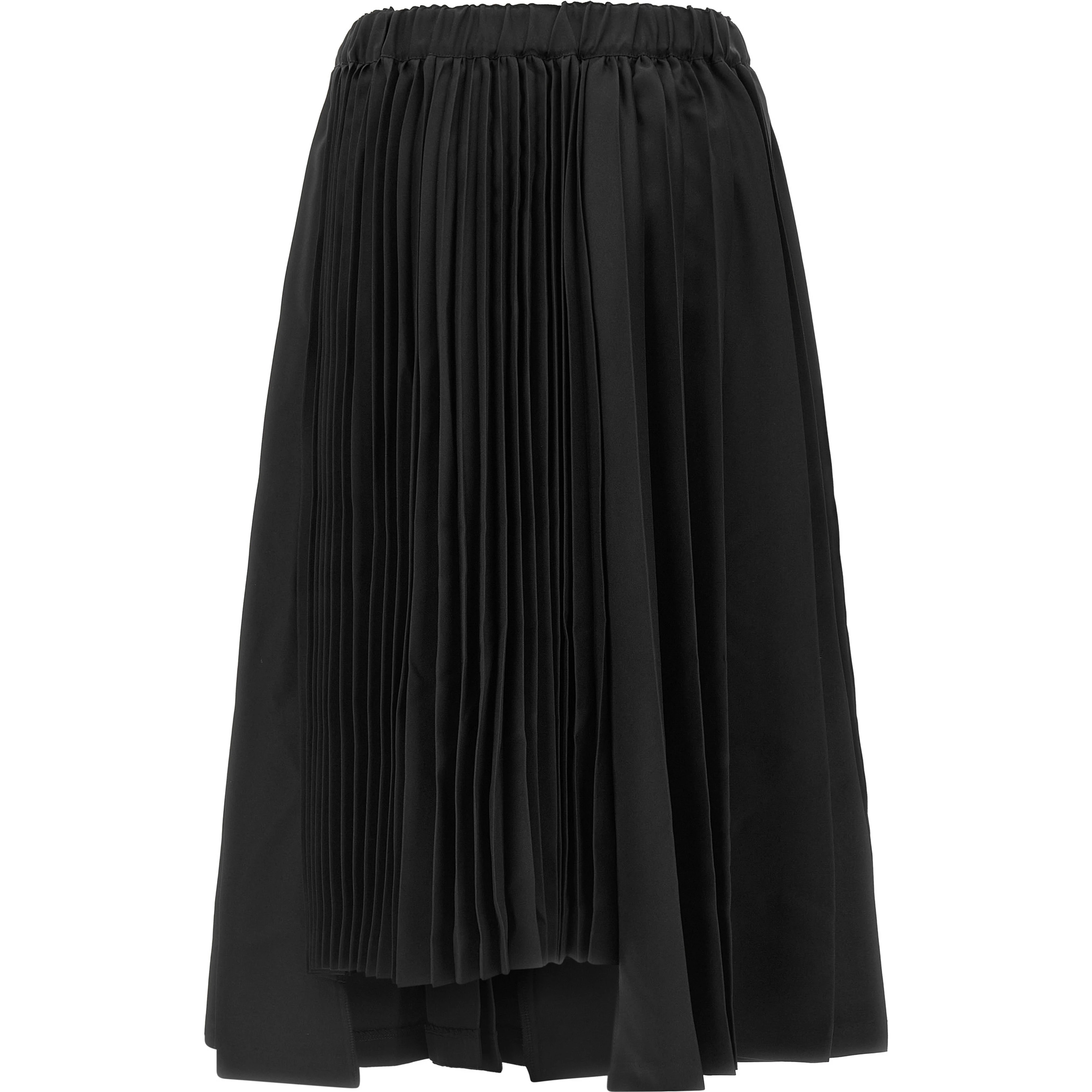 Black Polyester Long Skirt