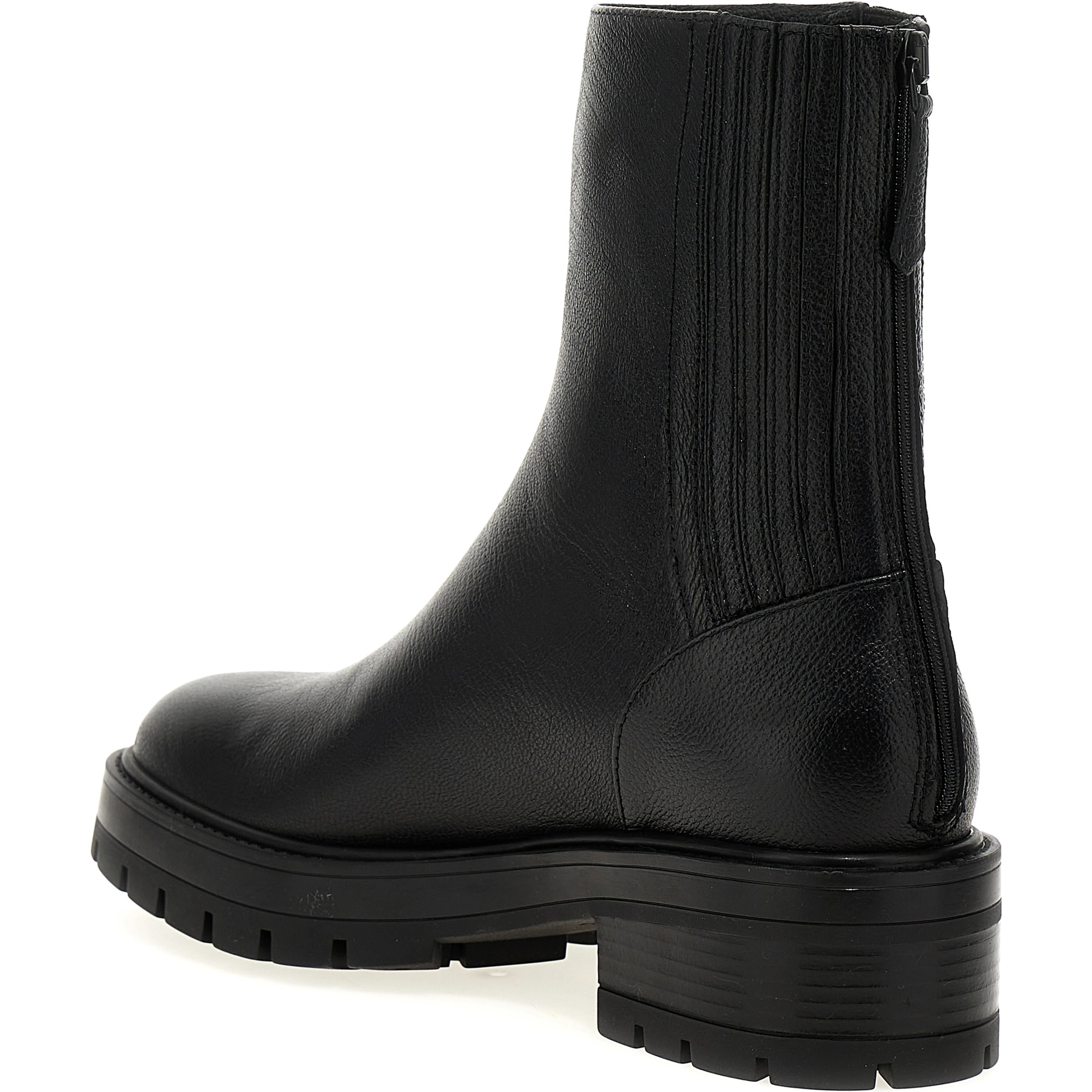 Black Calfskin Ankle Boots