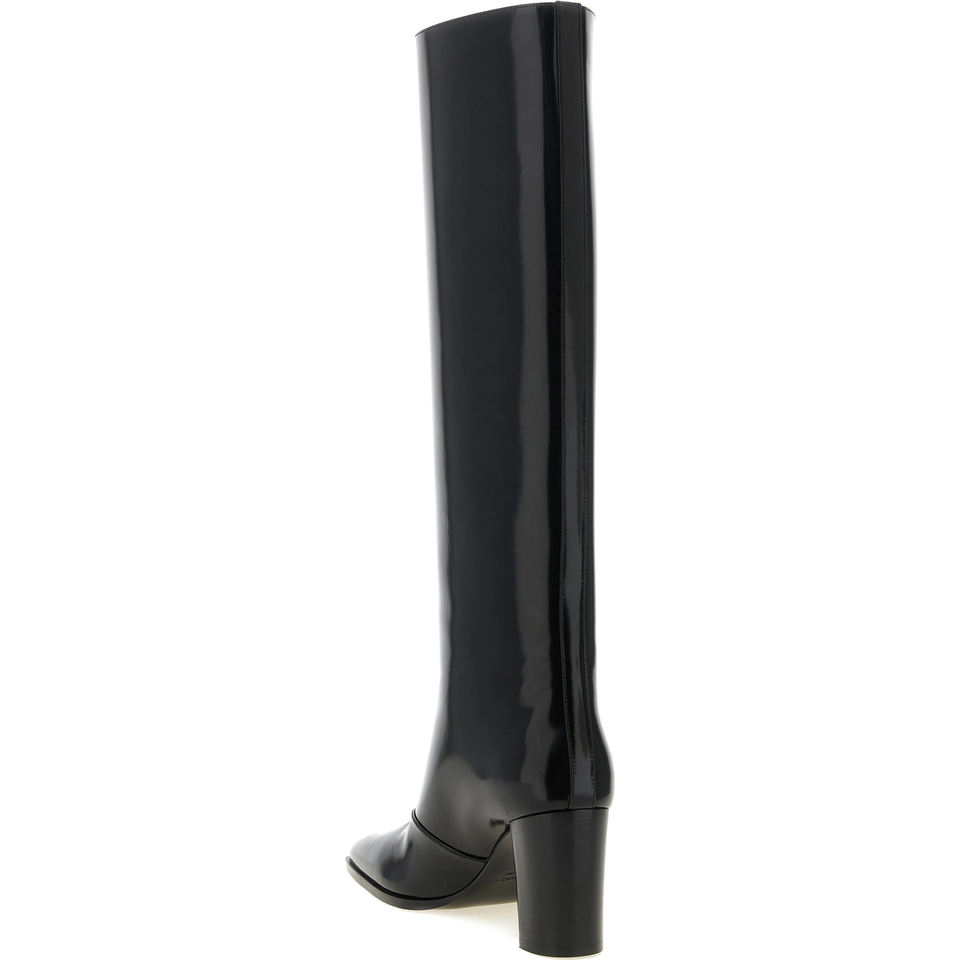 Black Calfskin Over The Knee