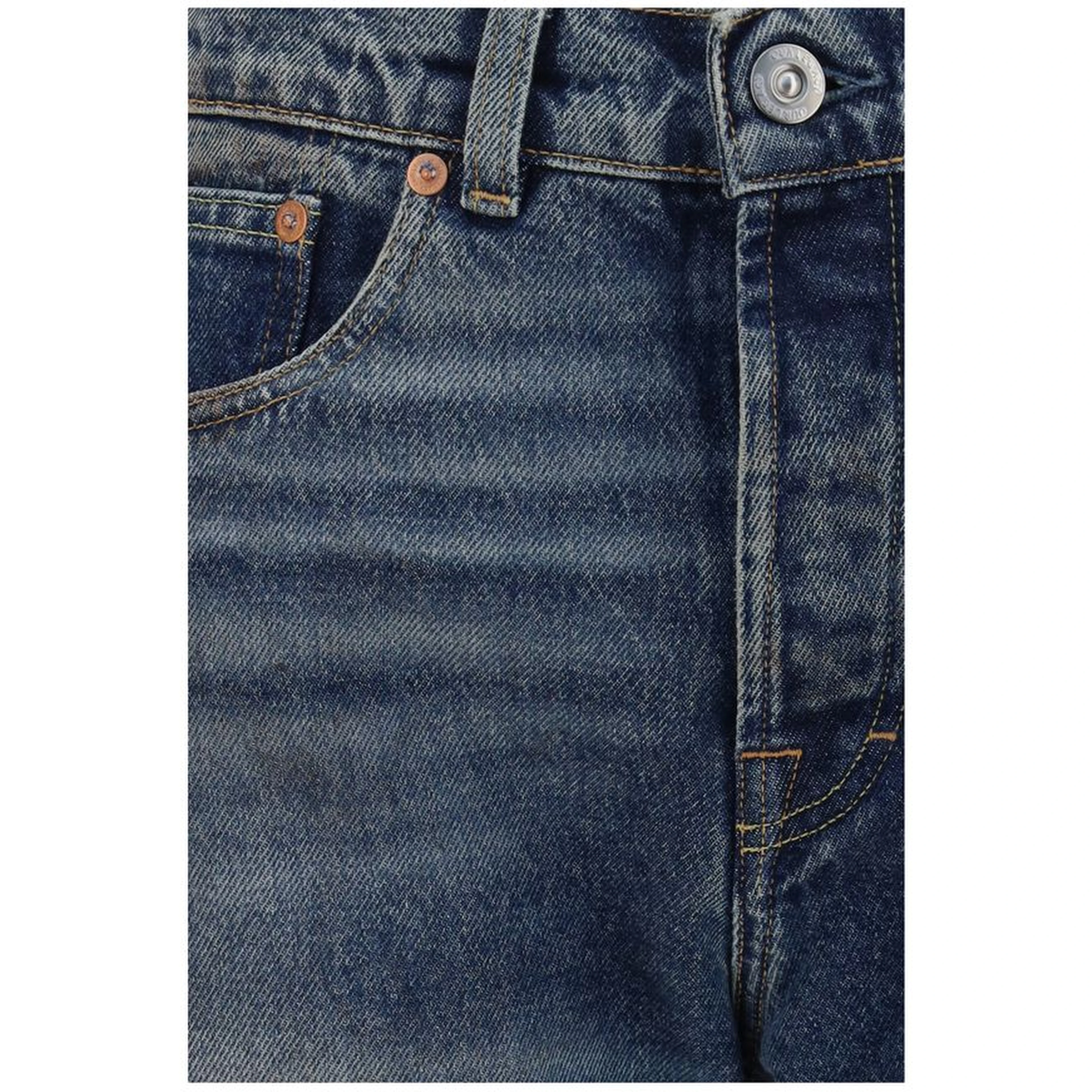 Blue Cotton Relaxed Fit Jeans