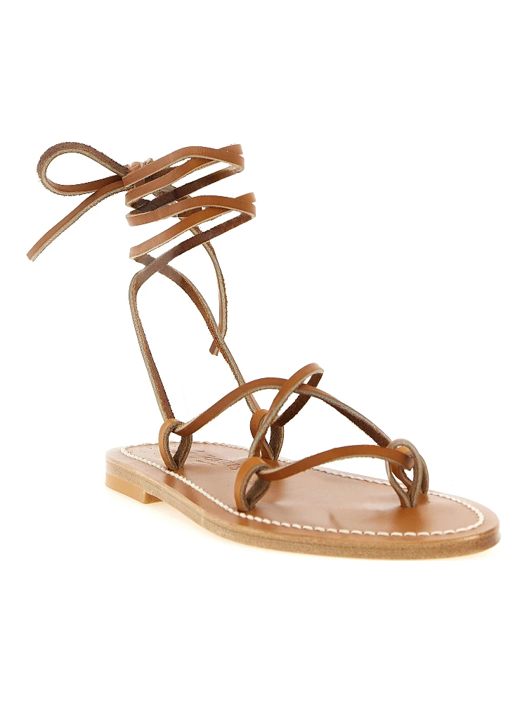 Brown Cowhide Flat Sandals alternative