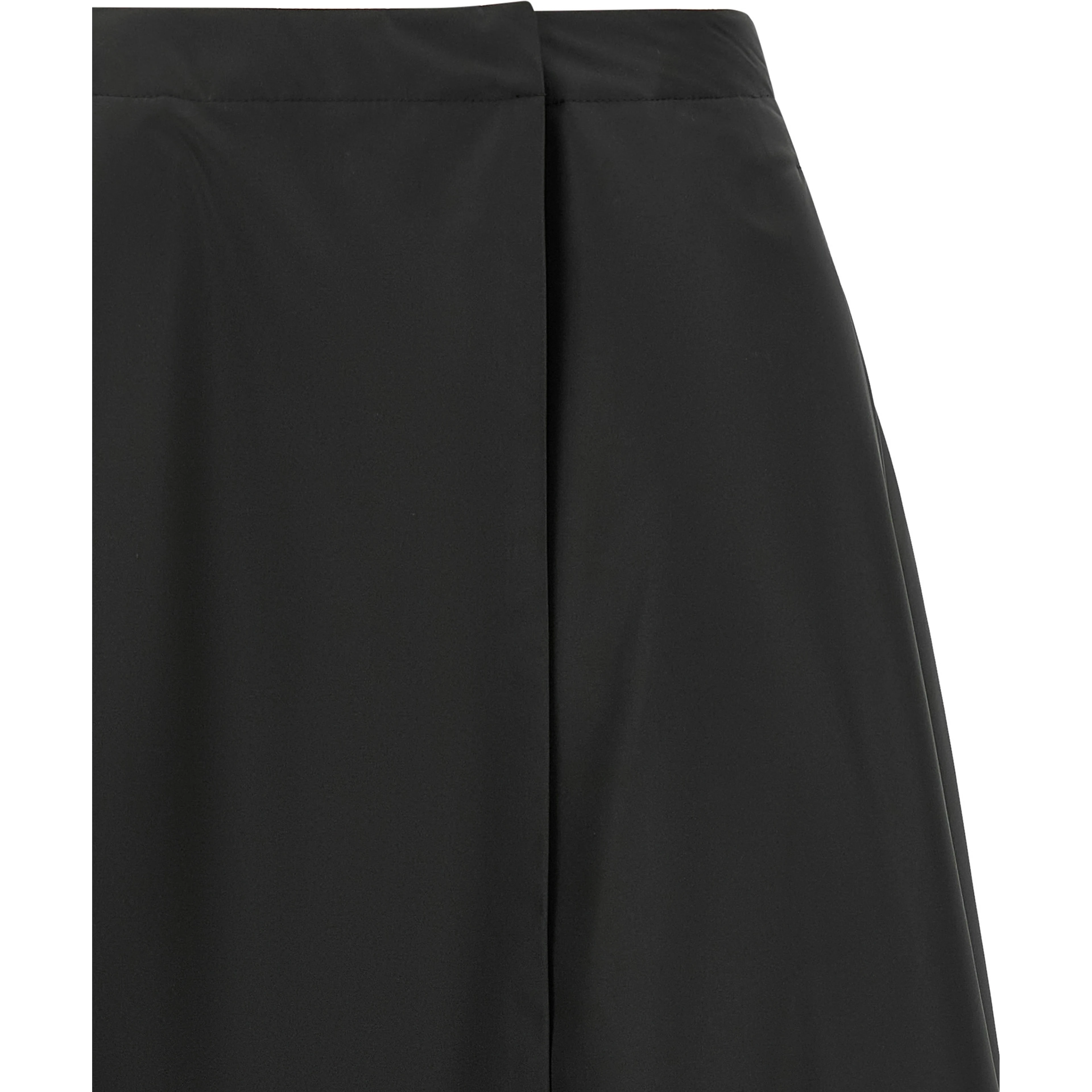 Black Polyester Midi Skirt