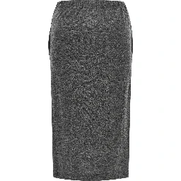 Gray Wool Midi Skirt