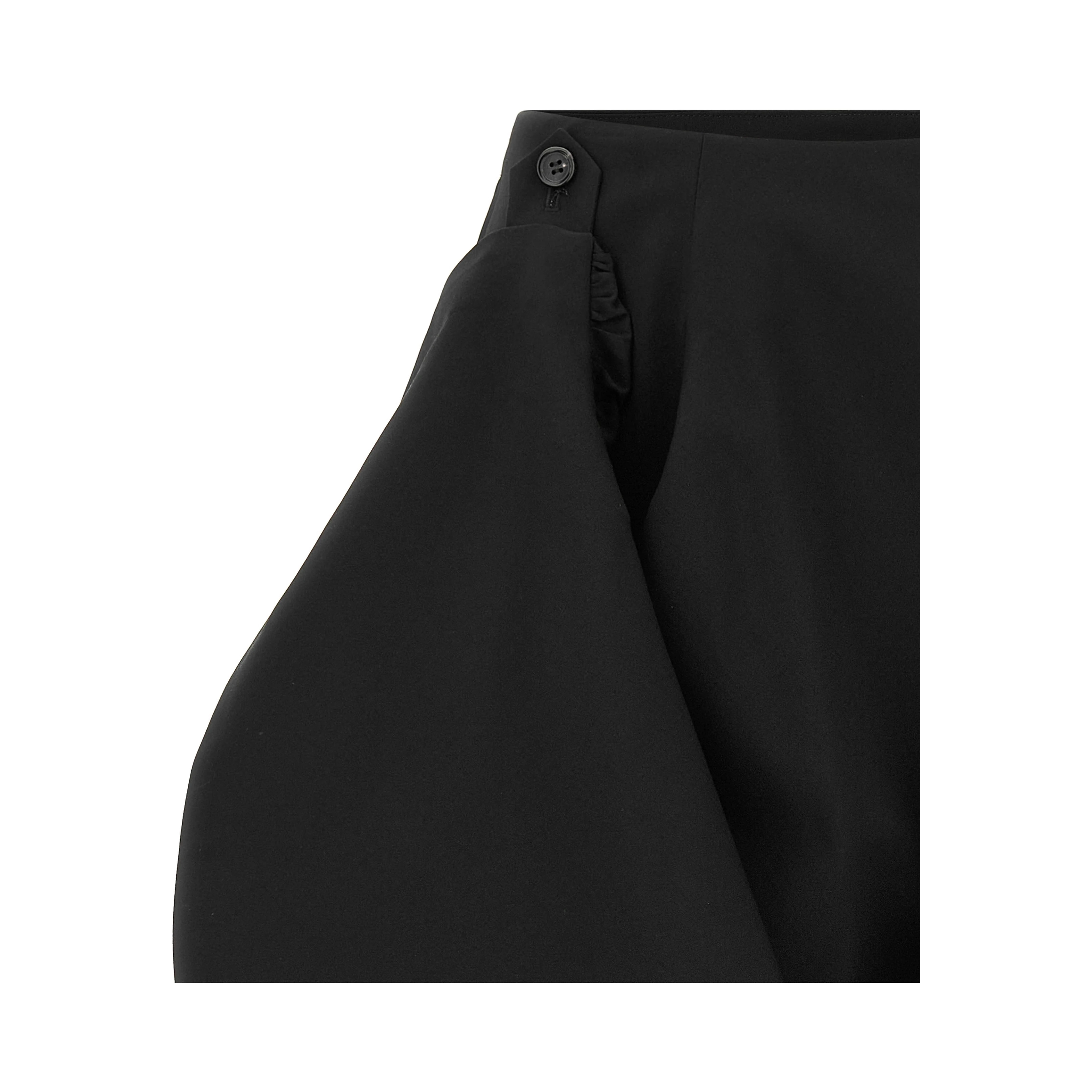 Black Wool Midi Skirt