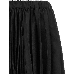 Black Polyester Long Skirt