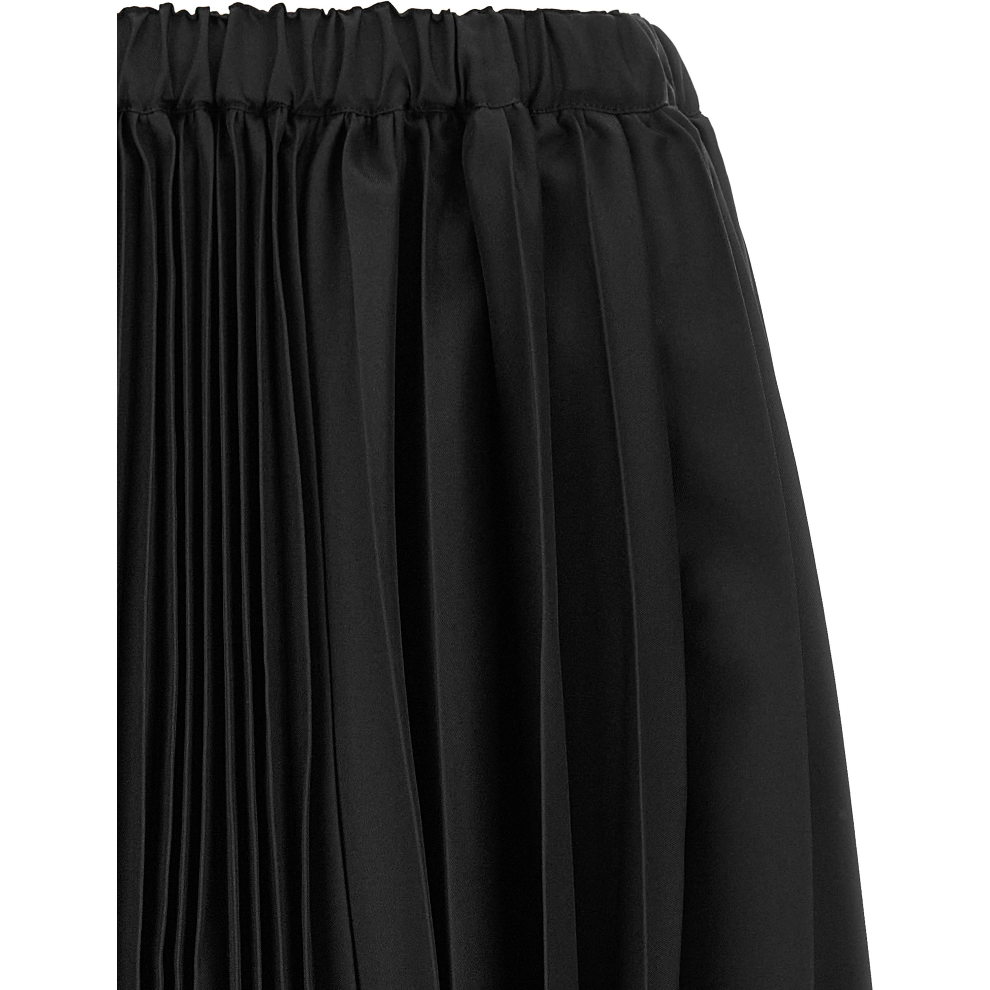 Black Polyester Long Skirt