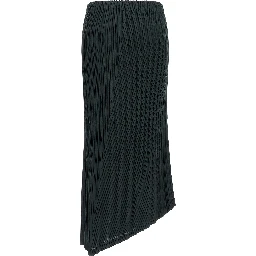 Blue Polyester Midi Skirt