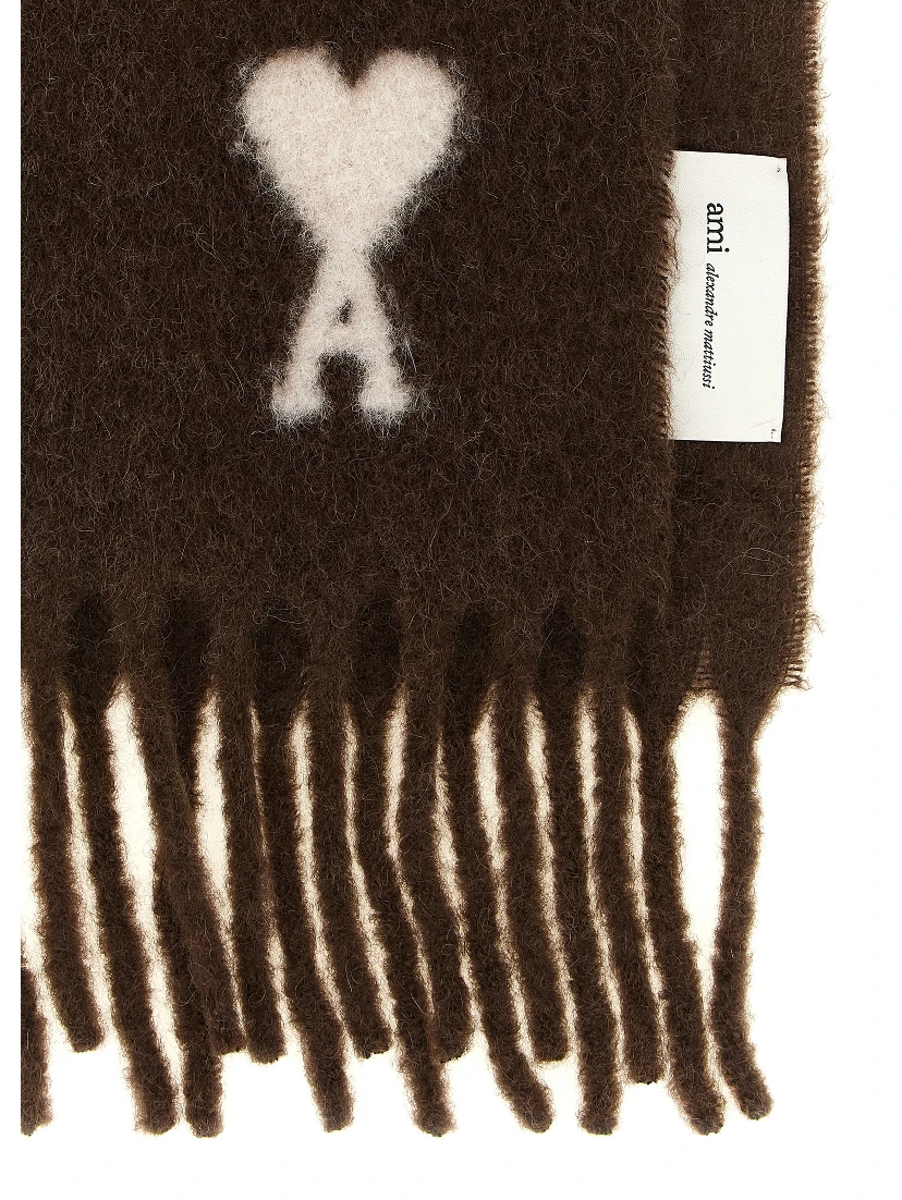 Brown Alpaca Leather Foulard