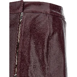 Bordeaux Cowhide Midi Skirt