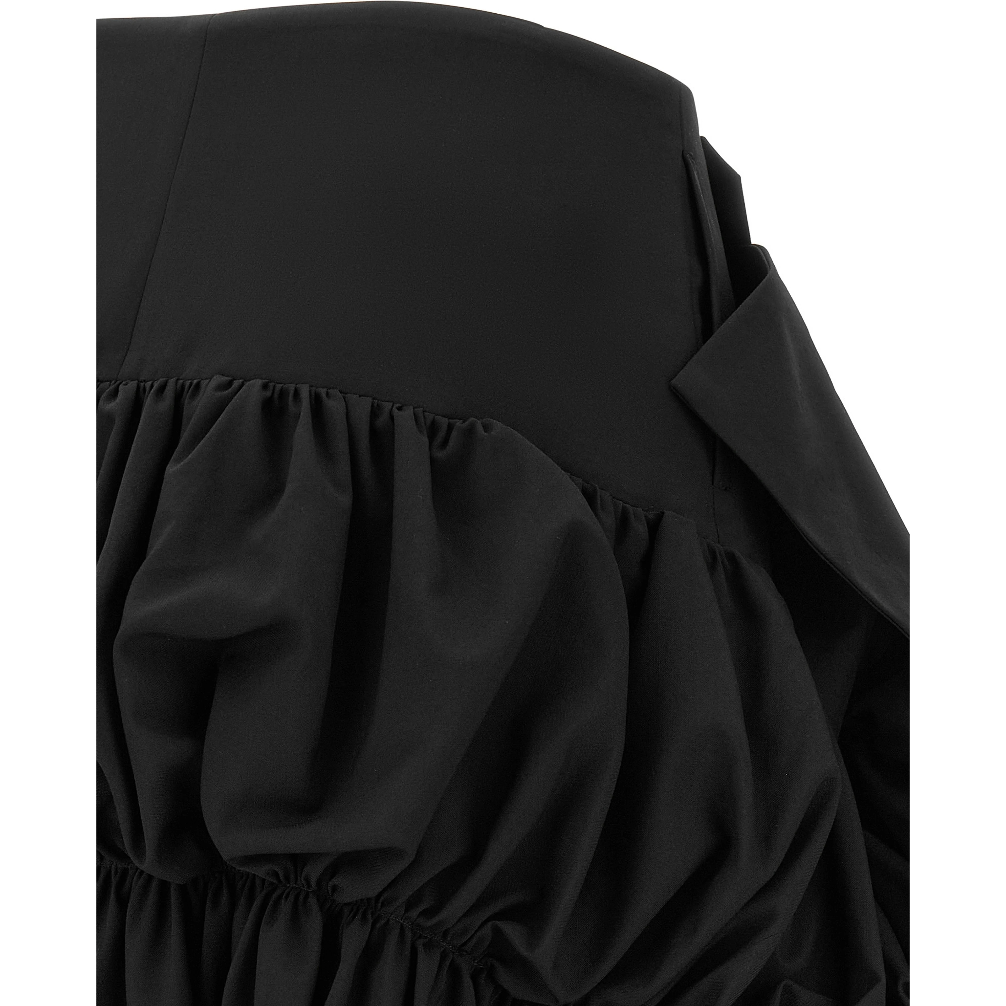 Black Wool Midi Skirt