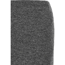 Gray Wool Midi Skirt