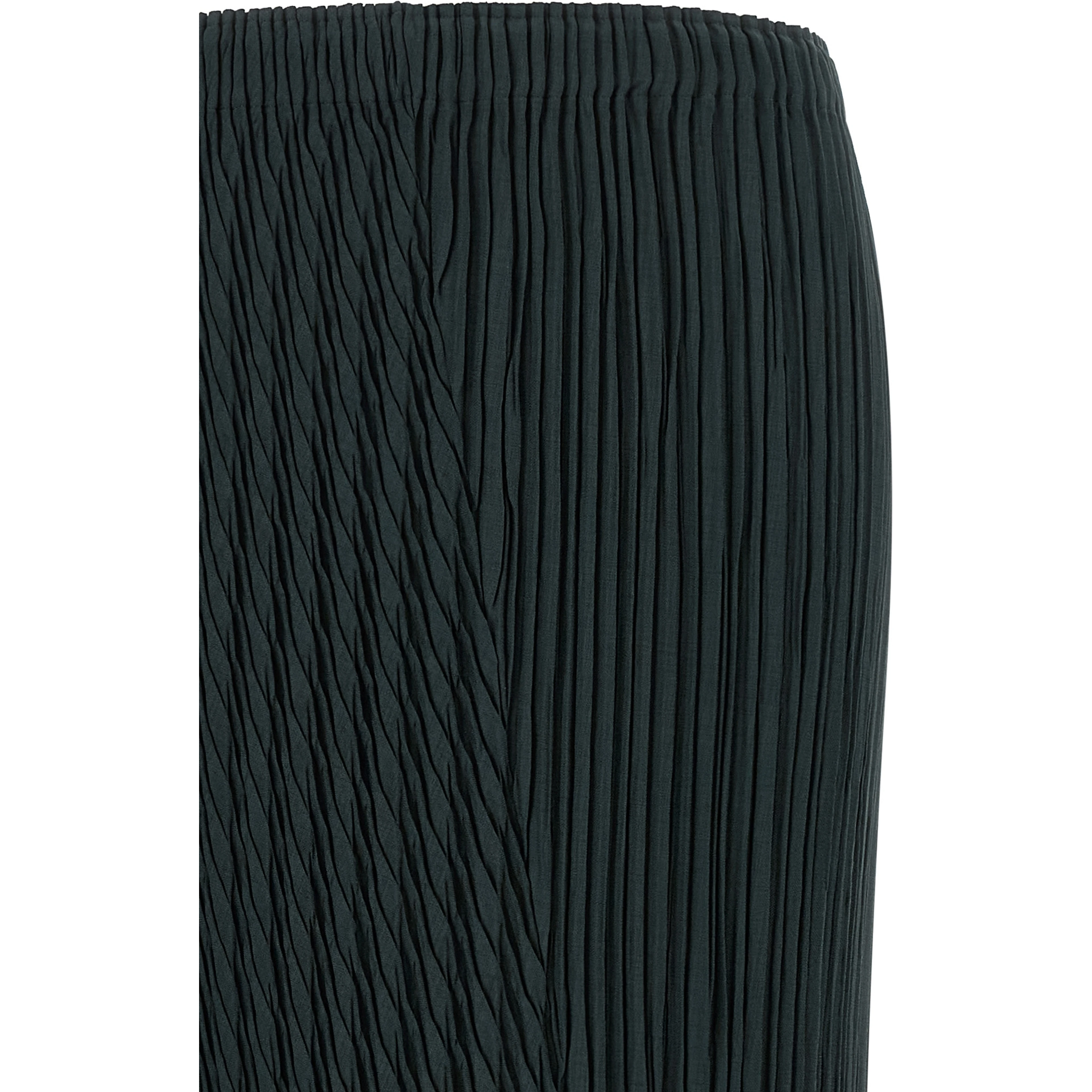 Blue Polyester Midi Skirt