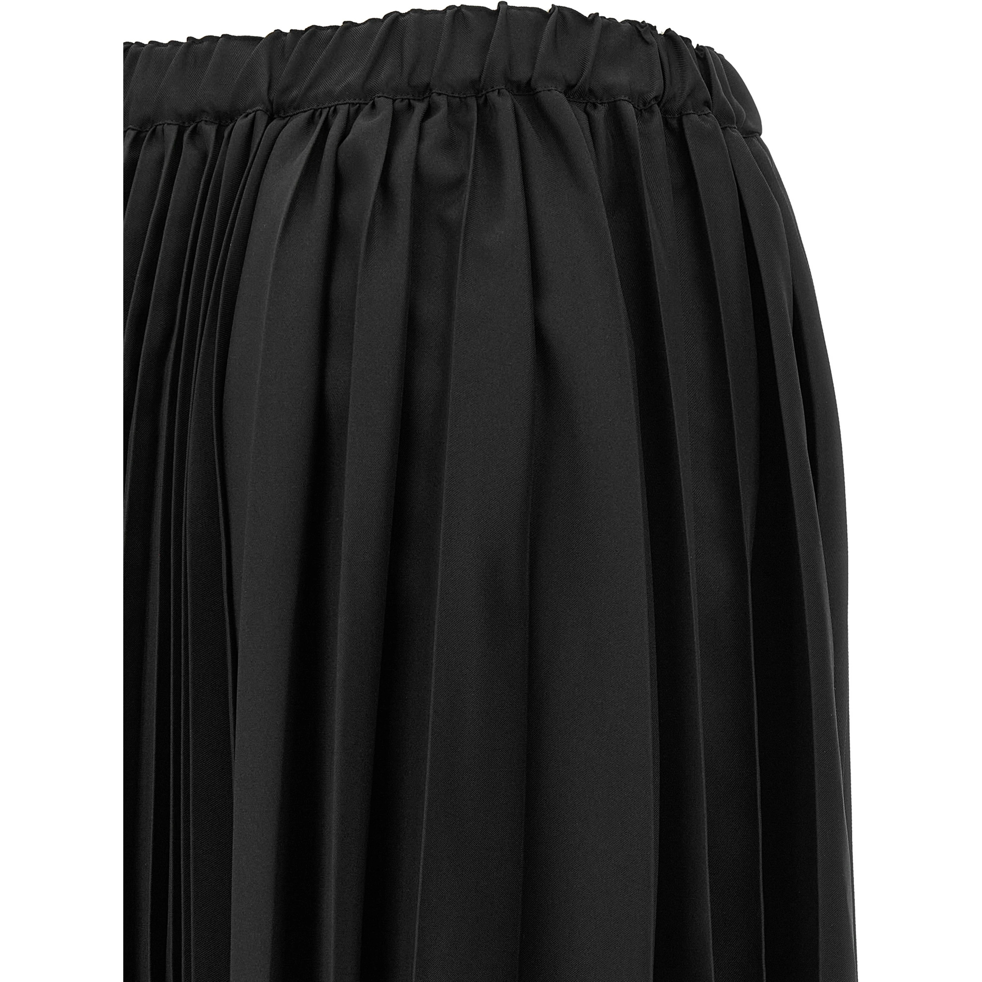 Black Polyester Long Skirt