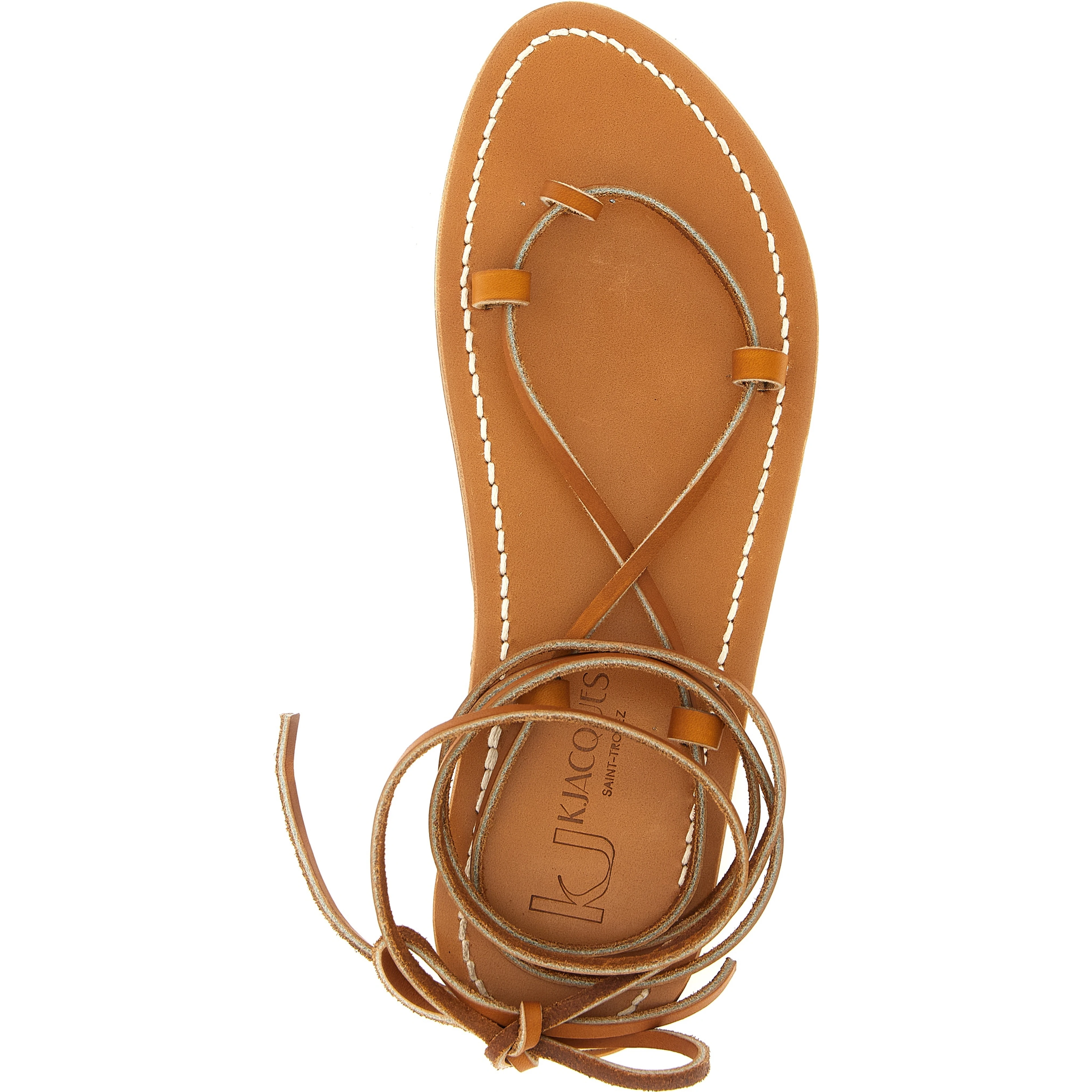 Brown Cowhide Flat Sandals