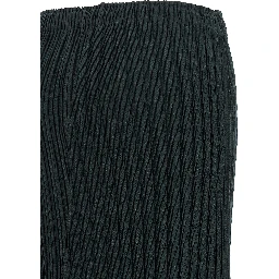 Blue Polyester Midi Skirt