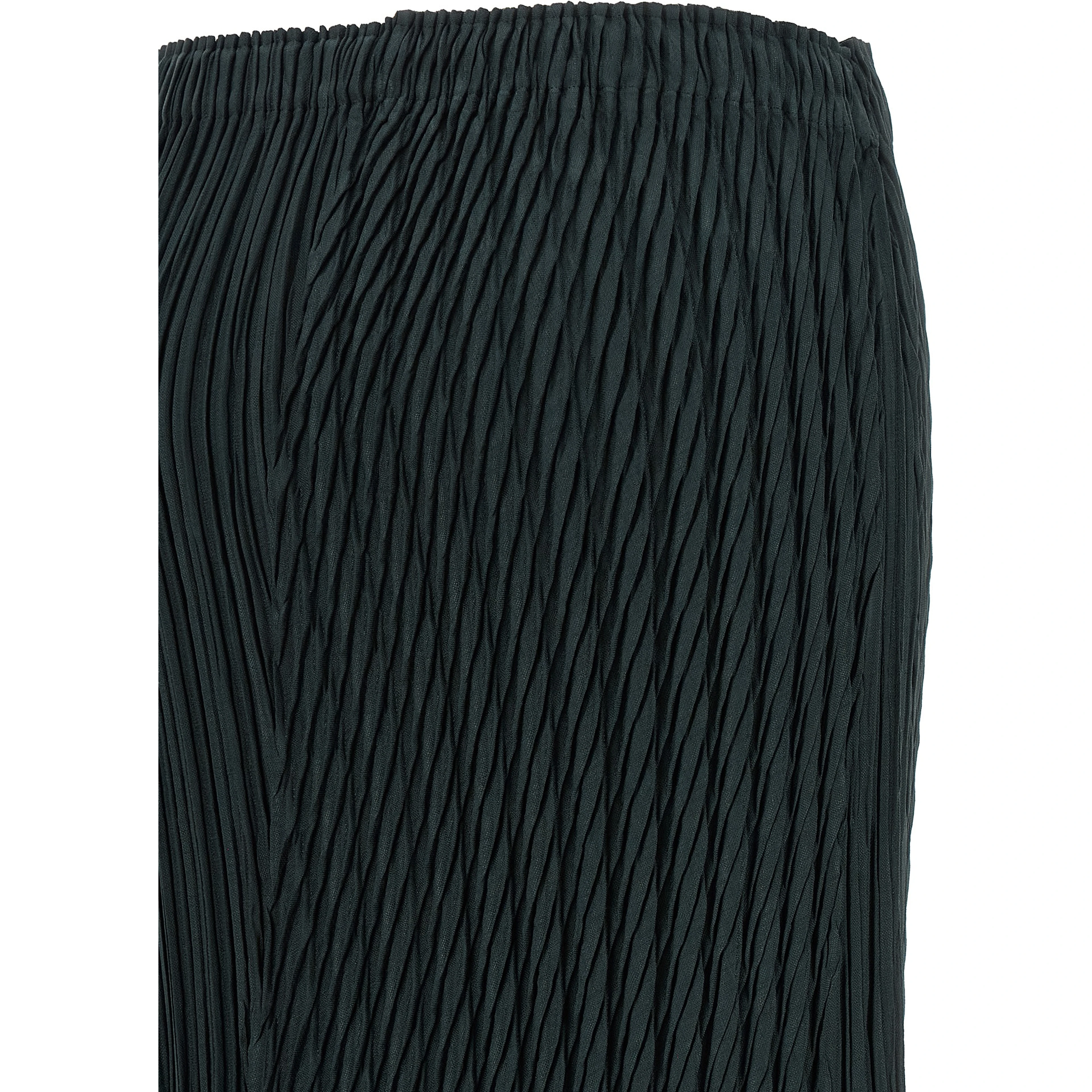 Blue Polyester Midi Skirt