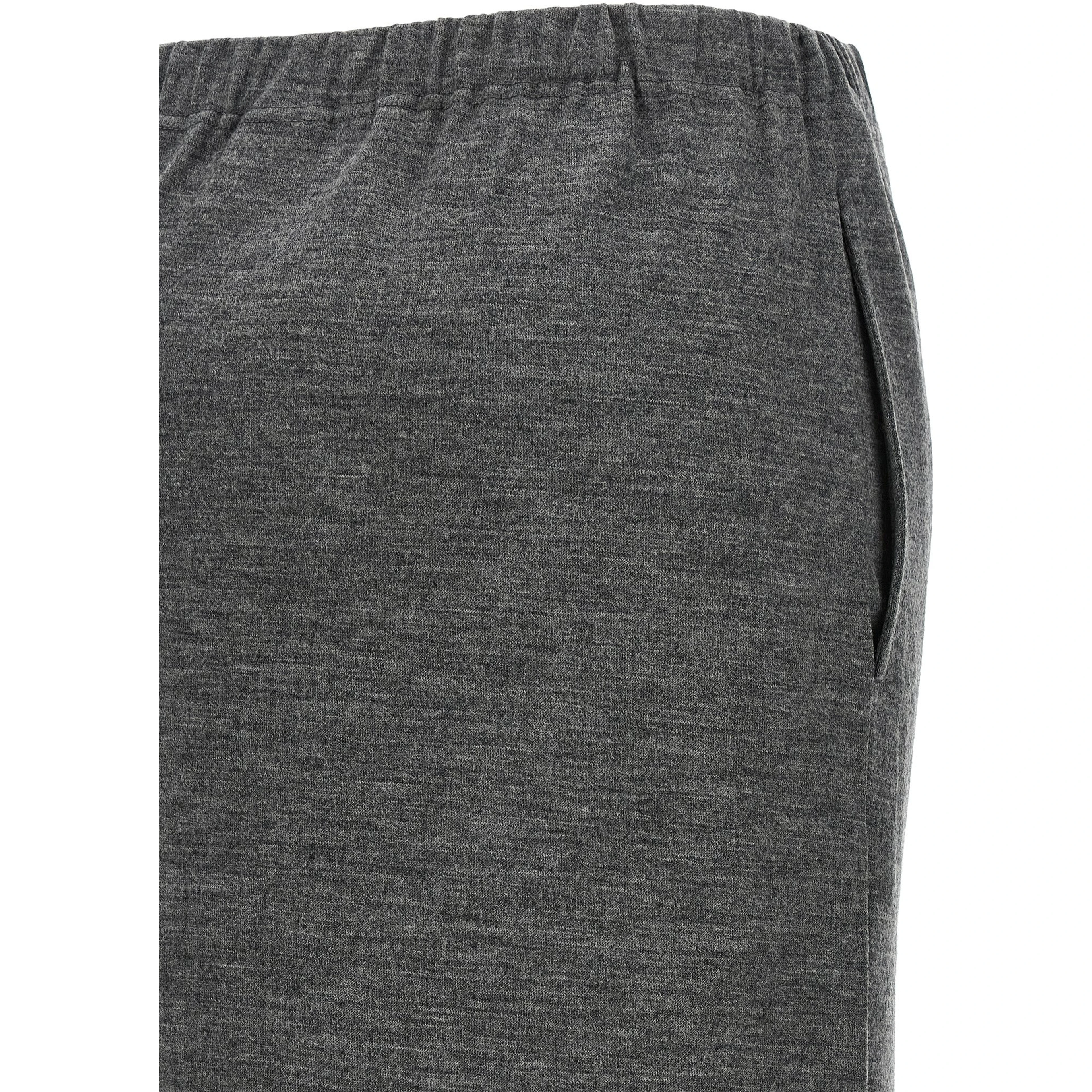Gray Wool Midi Skirt