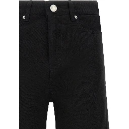 Black Cotton Flared Jeans