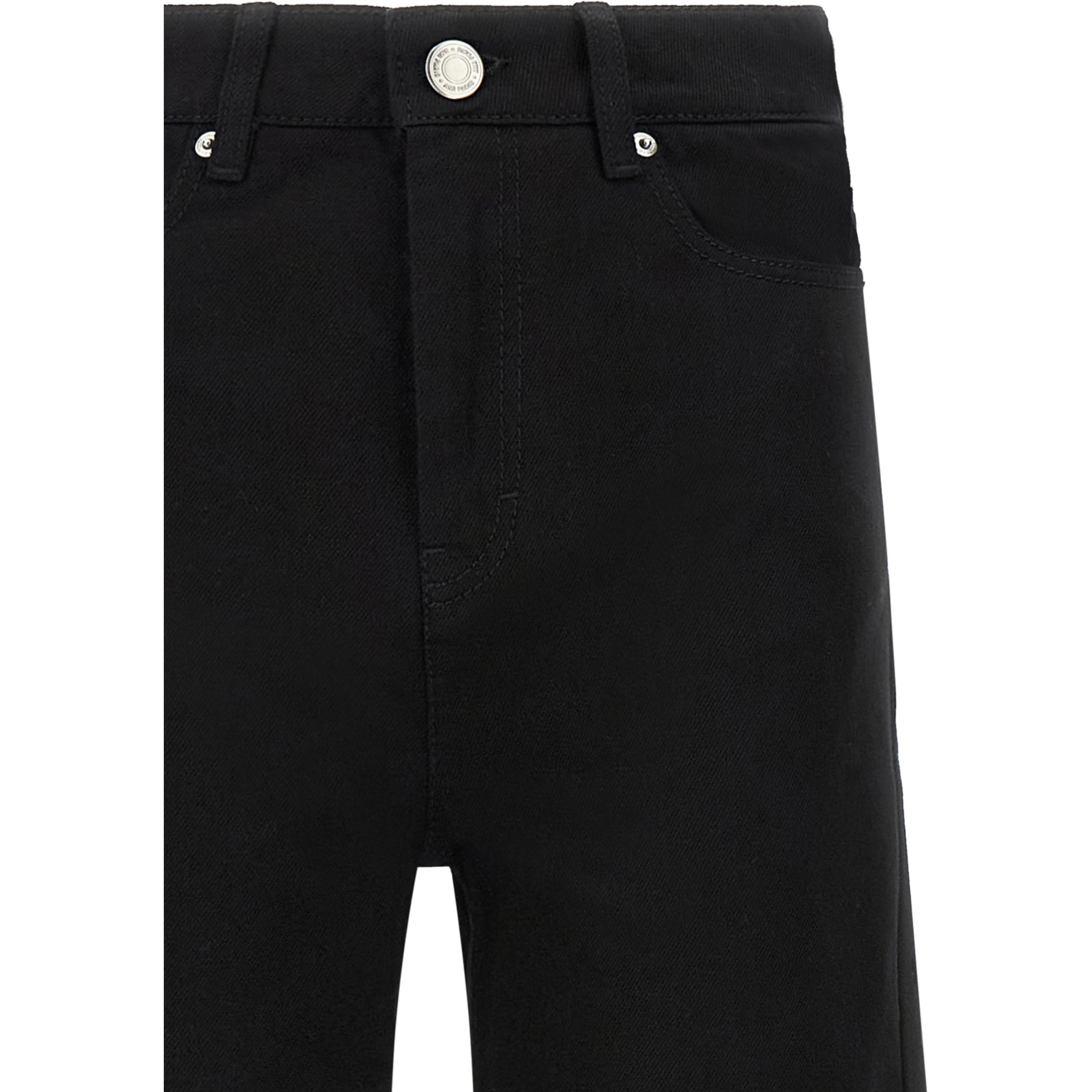 Black Cotton Flared Jeans