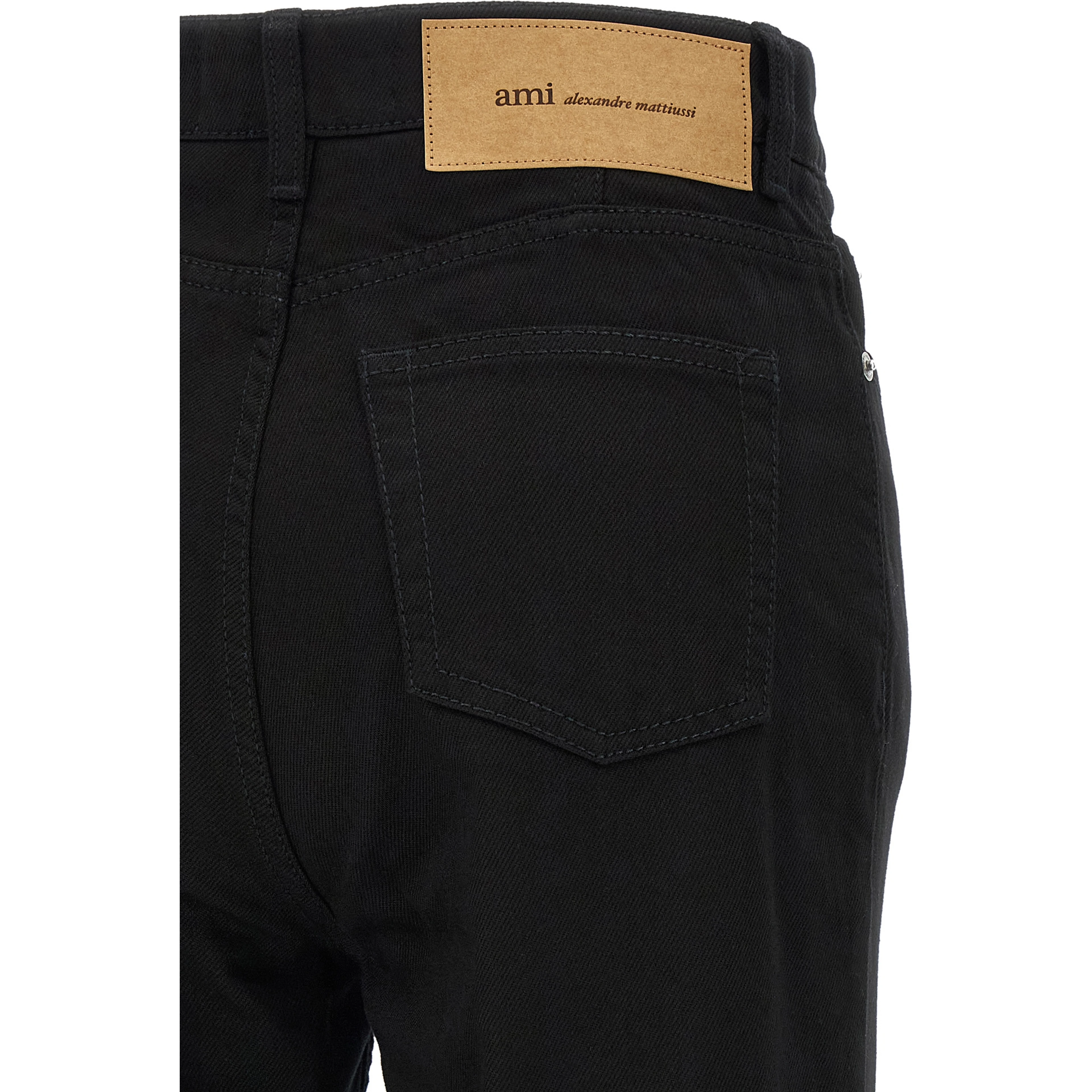 Black Cotton Flared Jeans