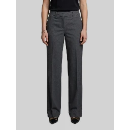 Wide-leg stretch canvas trousers