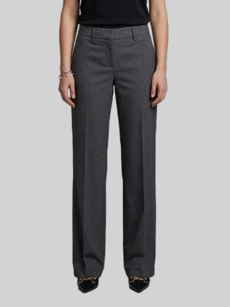 Wide-leg stretch canvas trousers