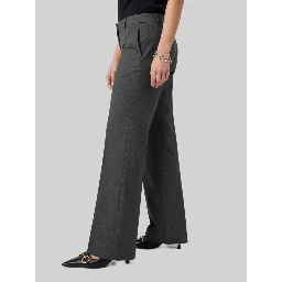 Wide-leg stretch canvas trousers