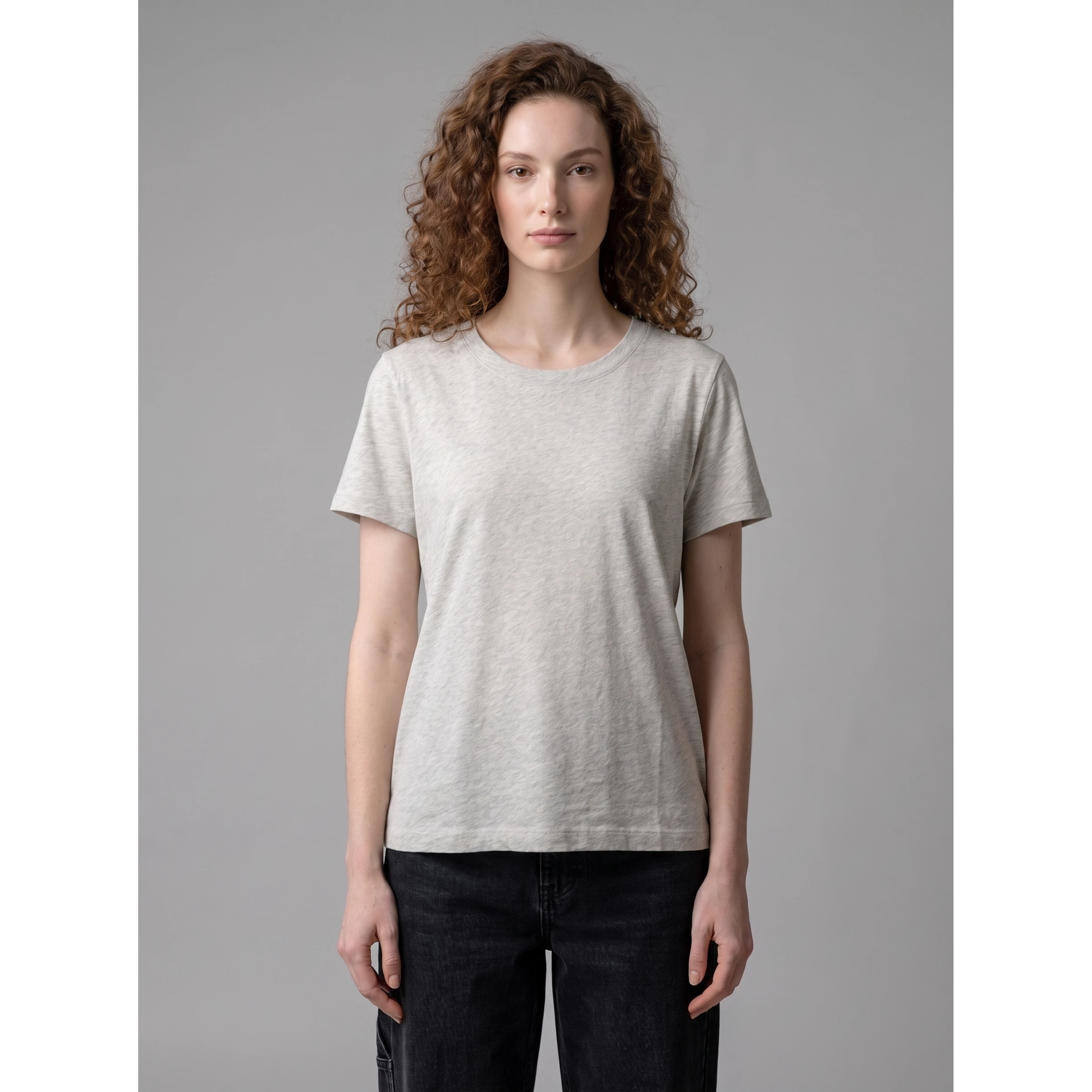 Light gray melange Dera T-shirt