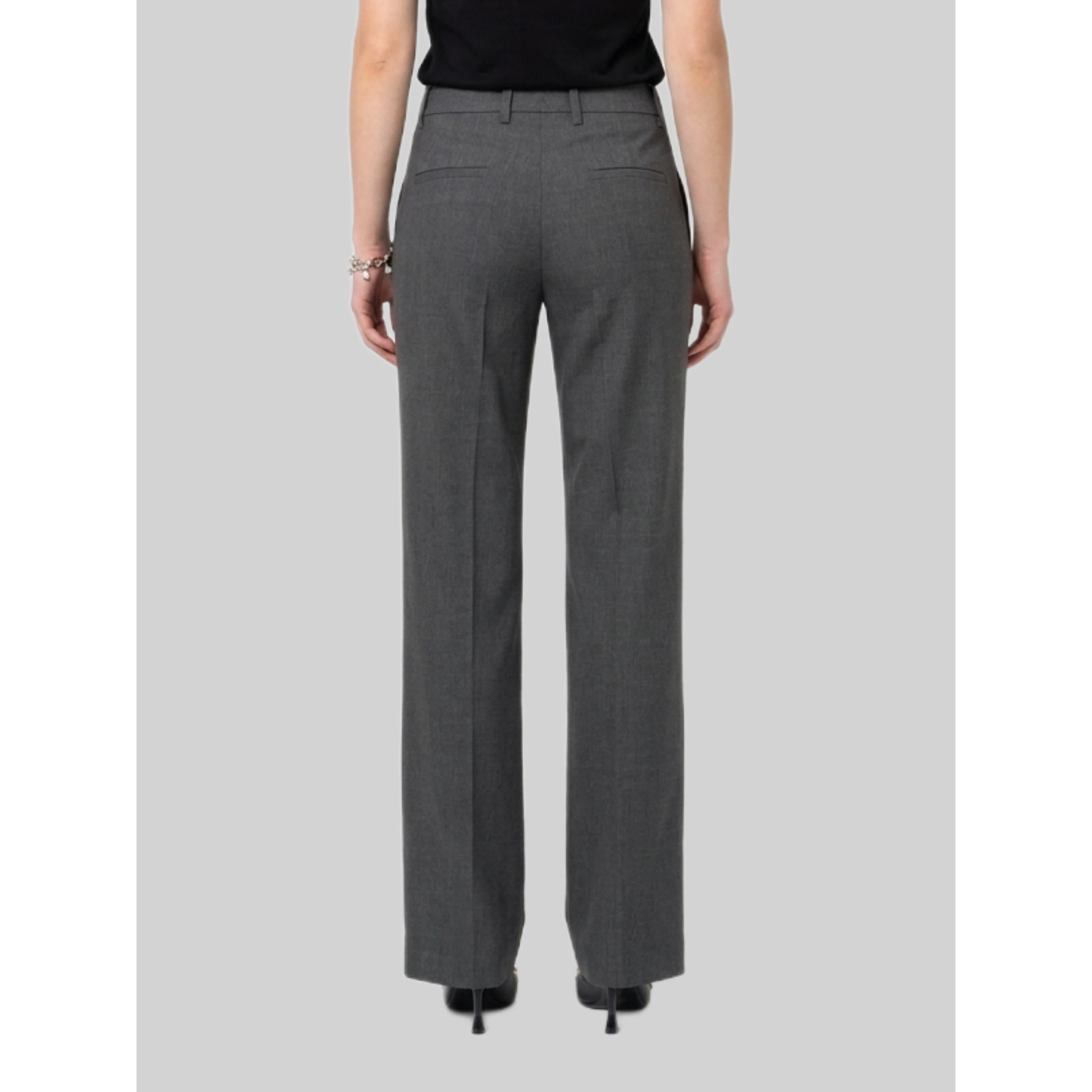 Wide-leg stretch canvas trousers