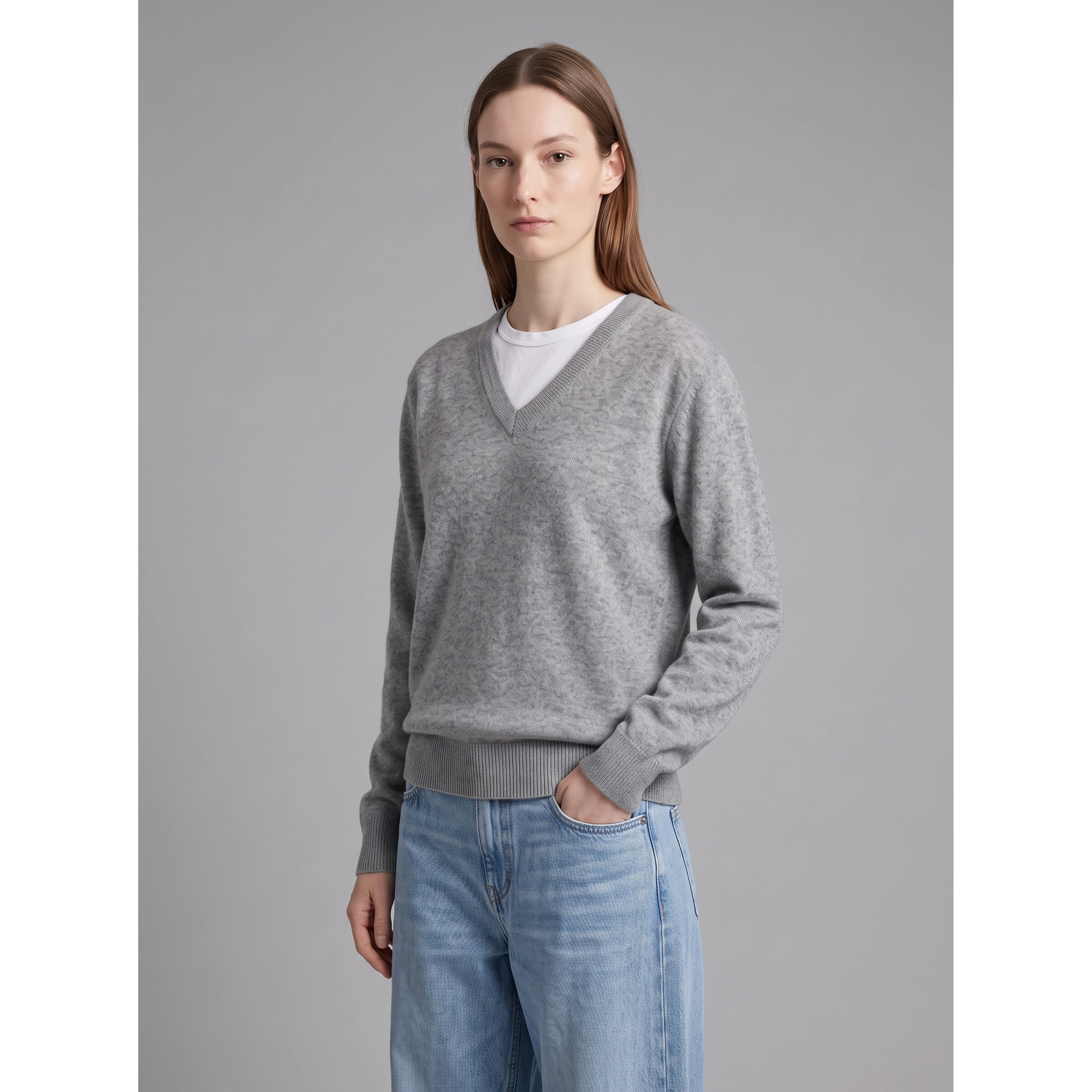 Light gray melange Phora sweater