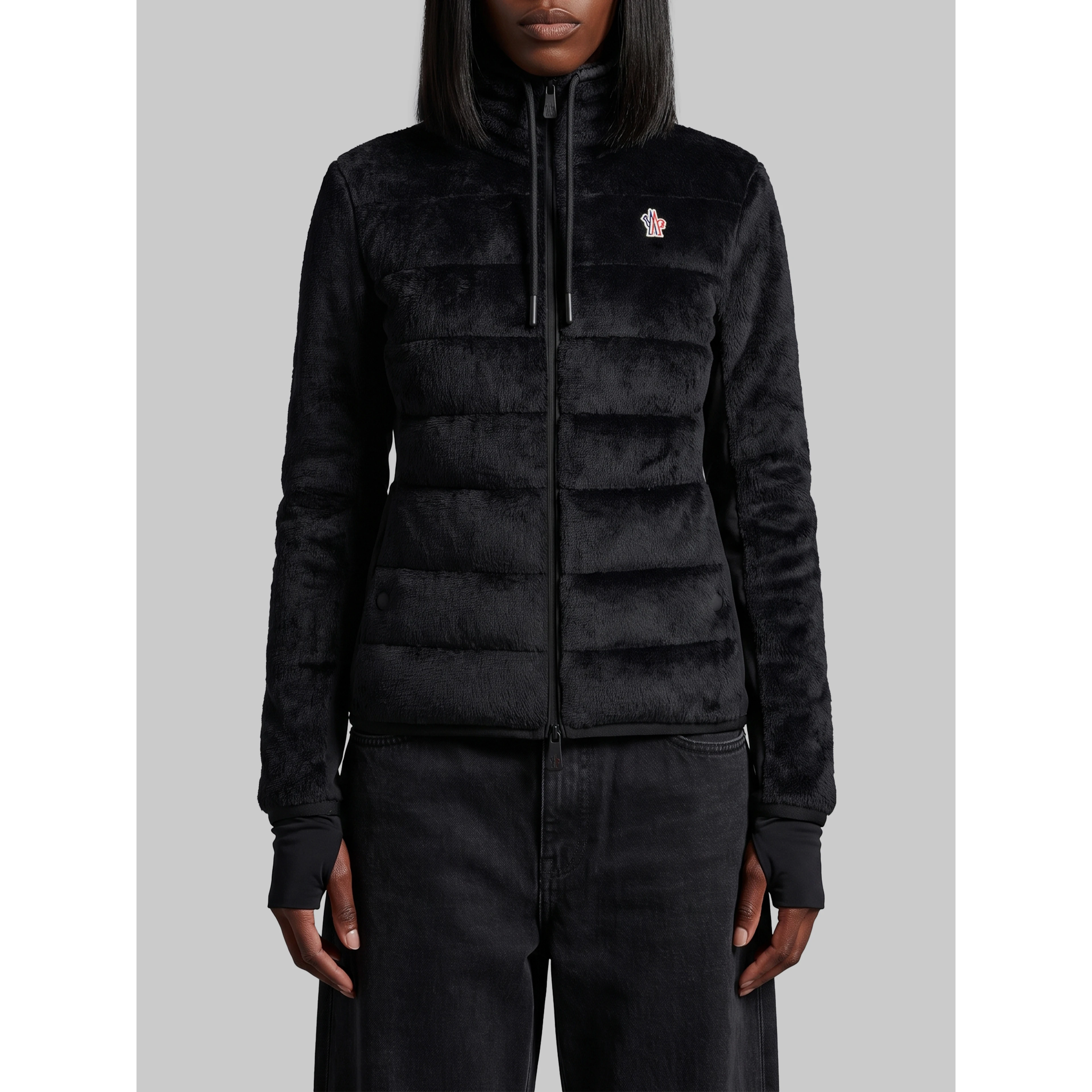 Plush-effect padded sweatshirt