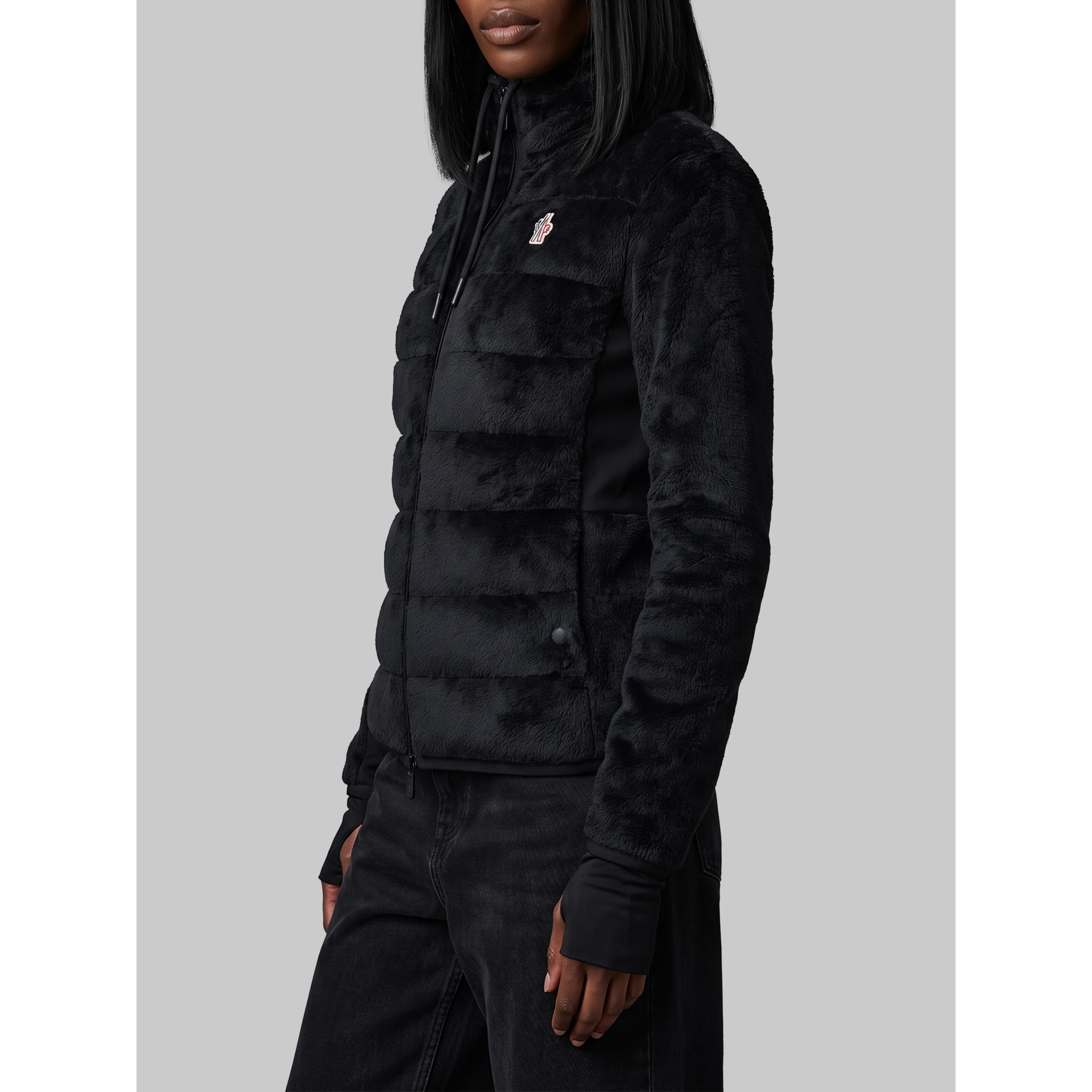 Plush-effect padded sweatshirt