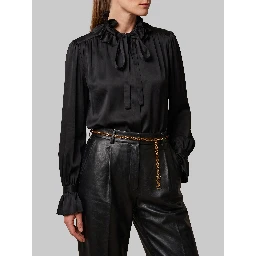 Black ruffled shirt