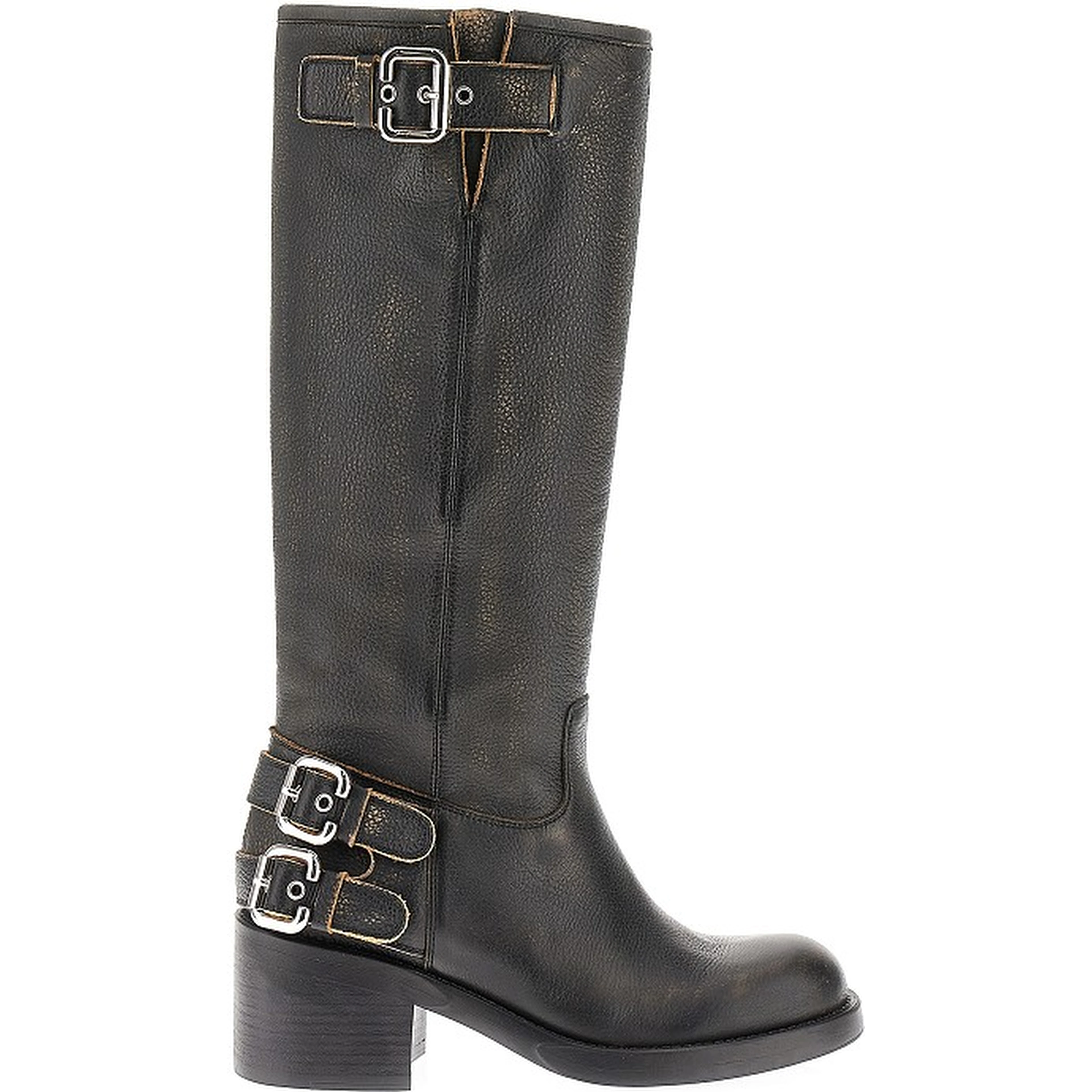 'Dakota' grained leather boots