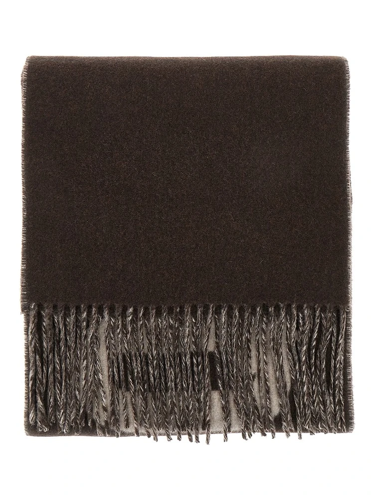 Jacquard logo wool scarf