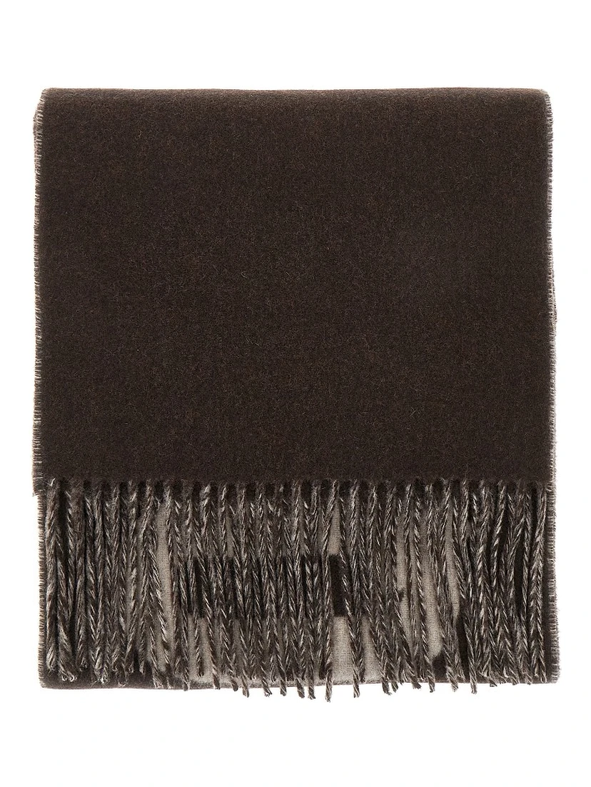 Jacquard logo wool scarf