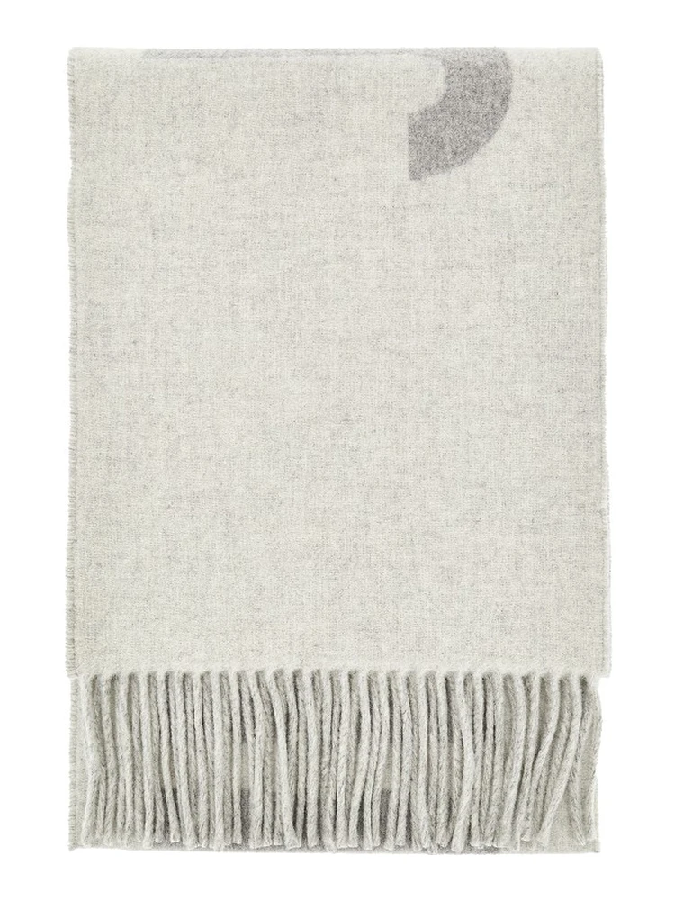 Jacquard logo wool scarf